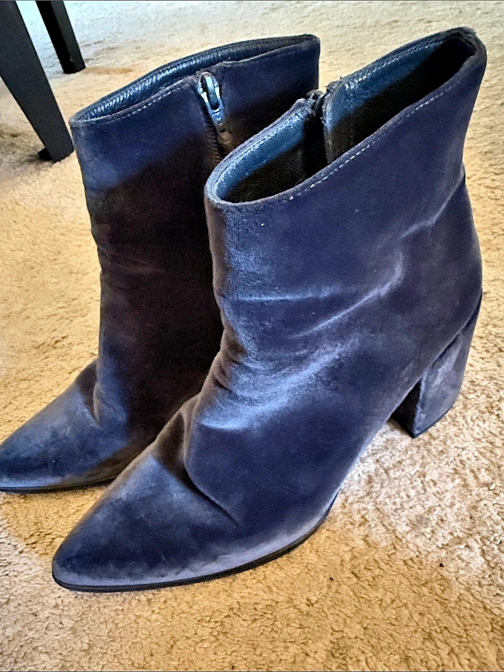 Stuart Weitzman Velvet Heeled Boots 🩶